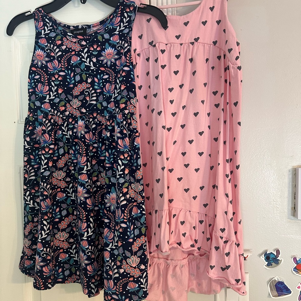 Floral and Heart Print Kids Dresses